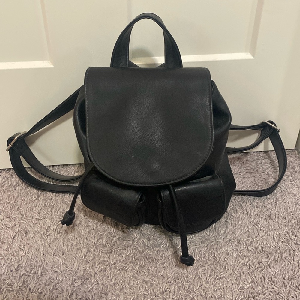 Wild fable black faux leather backpack purse